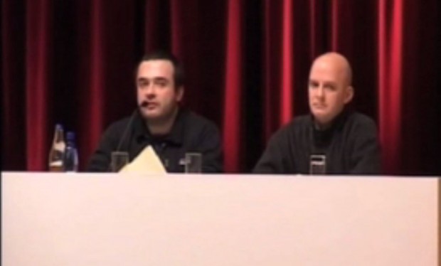 Rieger und Gonggrijp im Jahr 2005 auf dem 22C3 in Berlin. 